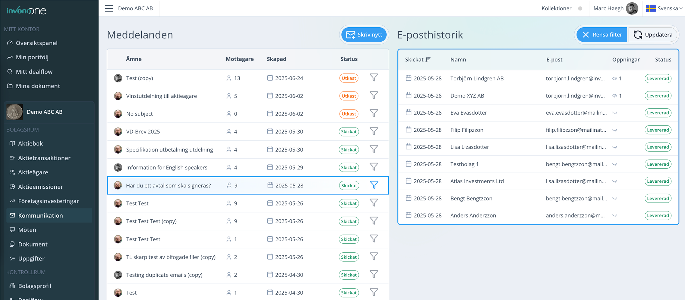 Communication Center Screenshot