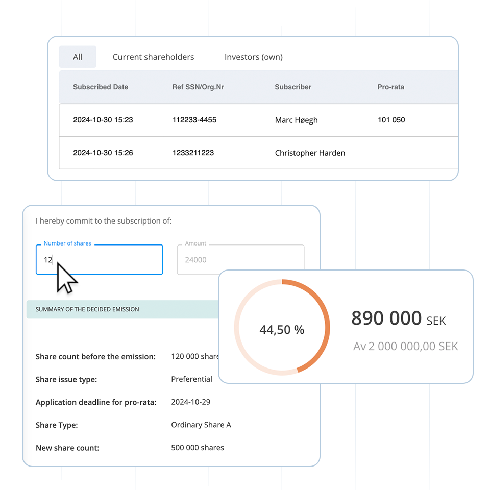Share Issuance: Subscriptions